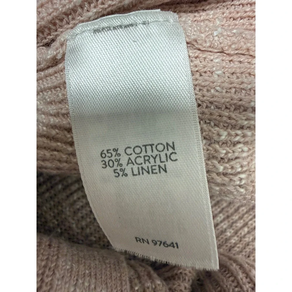 J. Jill Women Pink Space Dye Open Front Cardigan Cotton Linen Blend XL Petite